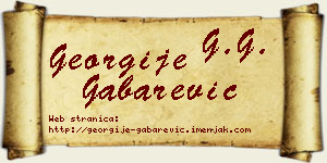 Georgije Gabarević vizit kartica